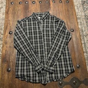 Columbia Men's Black and White Checkered Shirt